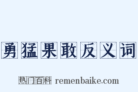 勇猛果敢反义词是什么意思的图片